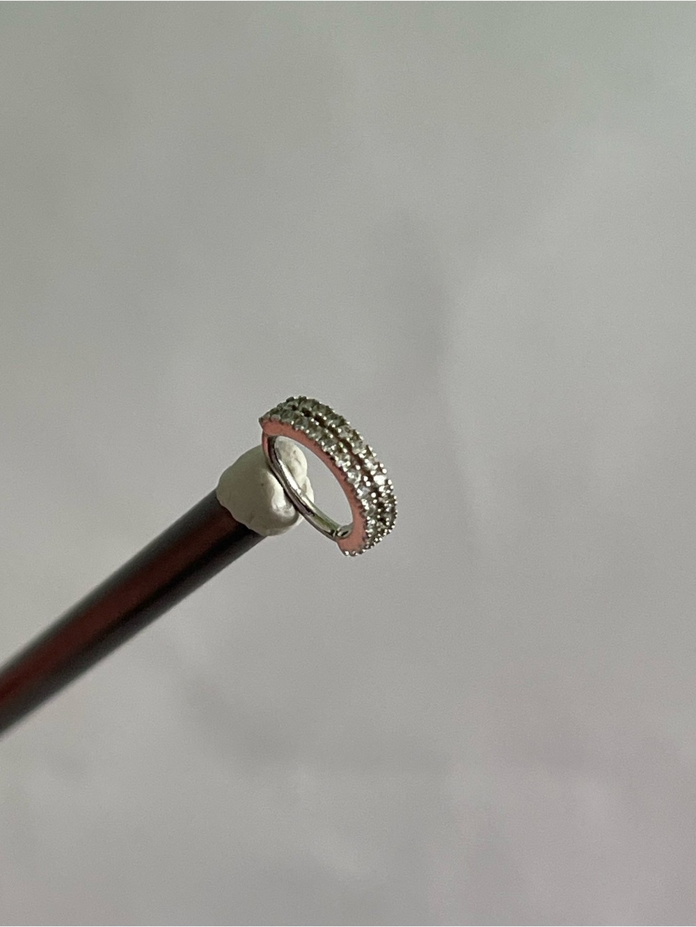 Silver Double Pave Hinged Hoop Earring Piercing Jewelry